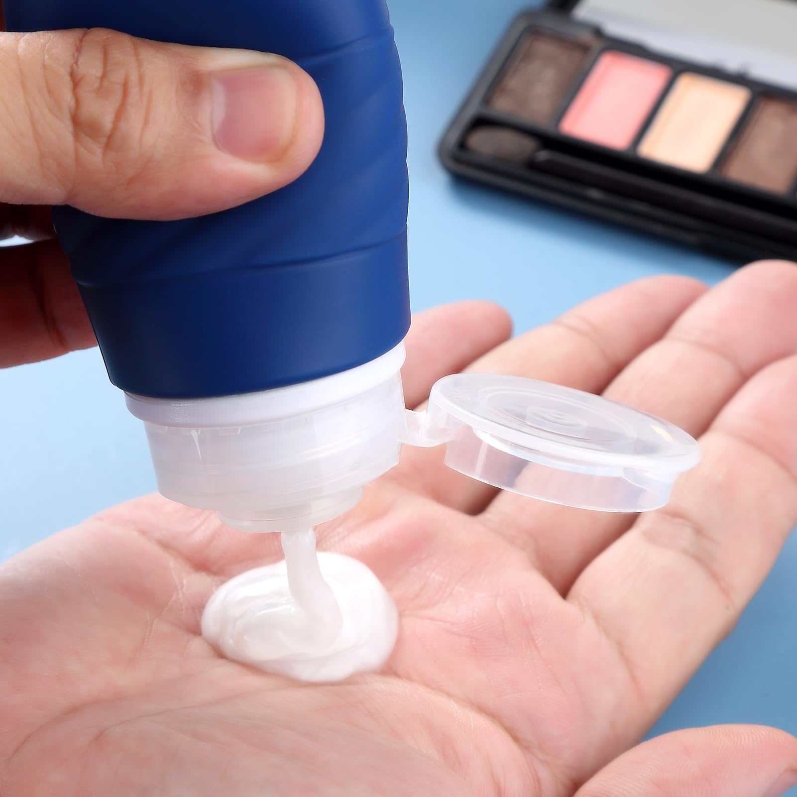 TSA Approved 3oz Travel Bottles for Toiletries - 4 Pack Leak Proof Squeezable Containers for Shampoo, Conditioner & Lotion | BPA Free Portable Travel Accessories | Perfect for Airplane Carry-On, Gym & Vacation Essentials
