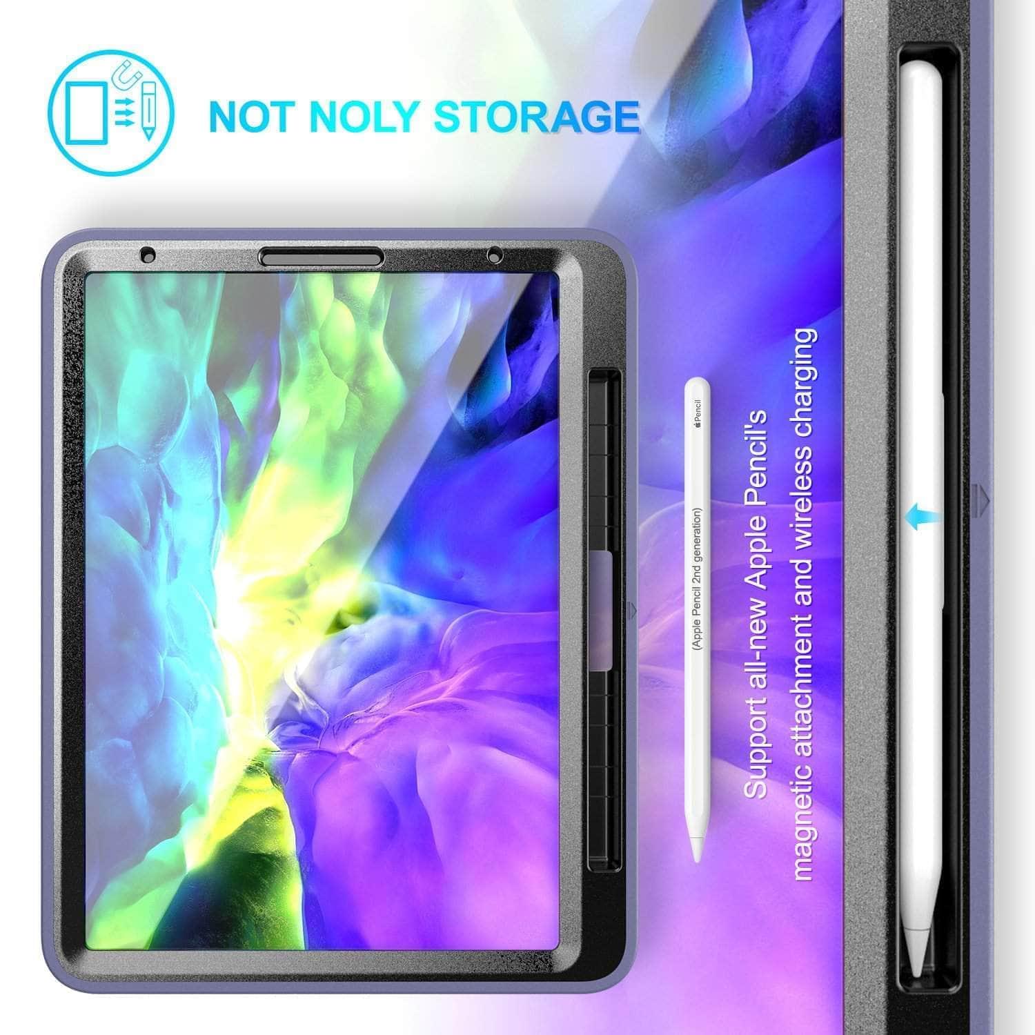 Shockproof Armor Case for iPad Pro 11 & 12.9 (2020 Model) with Pencil Holder & Adjustable Hand Strap - Perfect for Artists, Students & Professionals On-The-Go