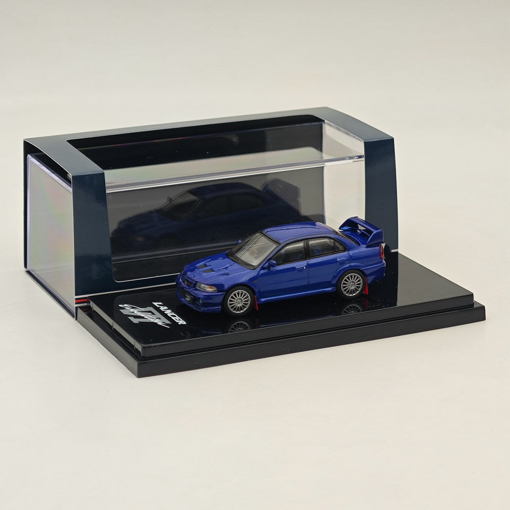 1/64 Scale Mitsubishi Lancer Evo VI GSR (CP9A) 1999 Model Diecast Car - Hobby Japan HJ642033ABLP Blue | Collectible Miniature Vehicle for Display & Racing Simulation