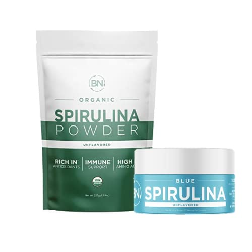 Organic Spirulina Powder - USDA Certified, Raw & Nutrient-Dense Superfood with 70% Protein Per Serving | Vegan Protein Source Rich in Vitamins & Minerals | Perfect for Smoothies, Energy Boosts & Detox Drinks