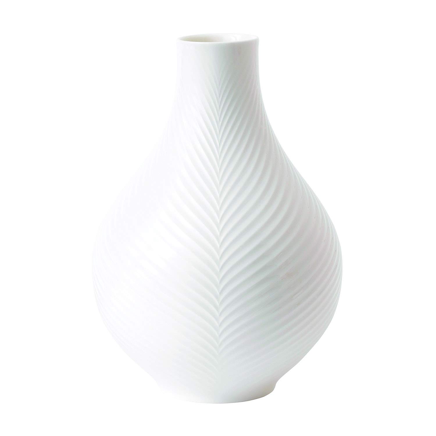 Wedgwood 40032149 White Folia Flower Base Vase - 9.1 Inch (23 cm) Elegant Ceramic Vase for Wedding Gifts, Home Decor & Floral Arrangements | Perfect for Centerpieces, Bridal Showers & Anniversary Presents