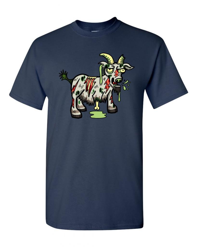 Zombie Goat Undead Animals Graphic T-Shirt for Men & Women - Trendy Horror & Halloween Costume Tee for Parties, Cosplay & Casual Wear