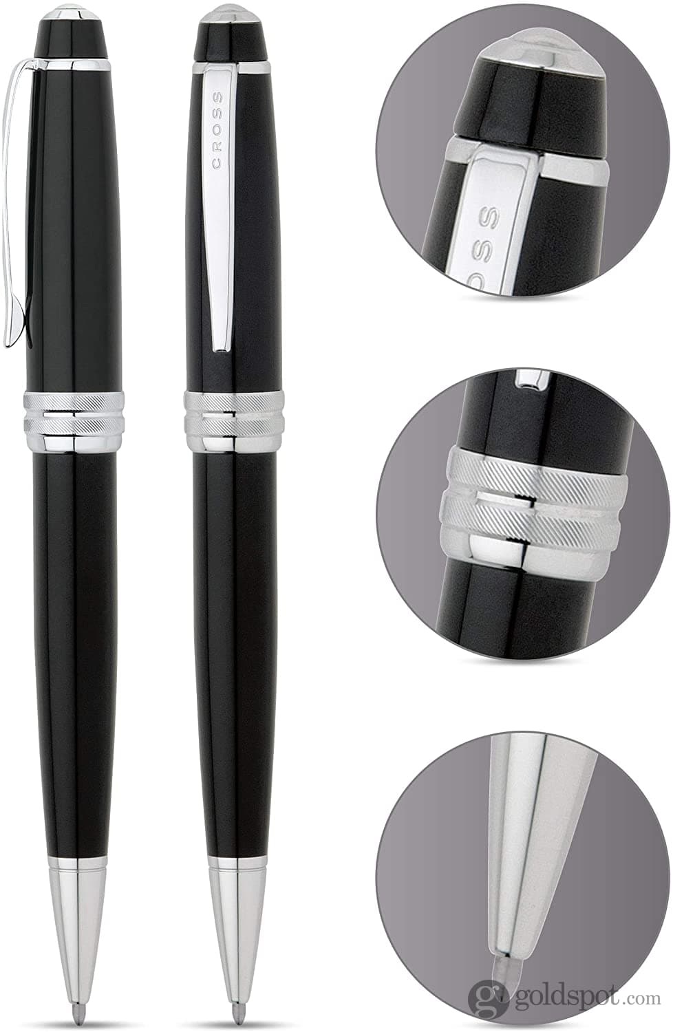 Cross Bailey Black Lacquer Ballpoint Pen - Premium Writing Instrument for Office, School & Everyday Use