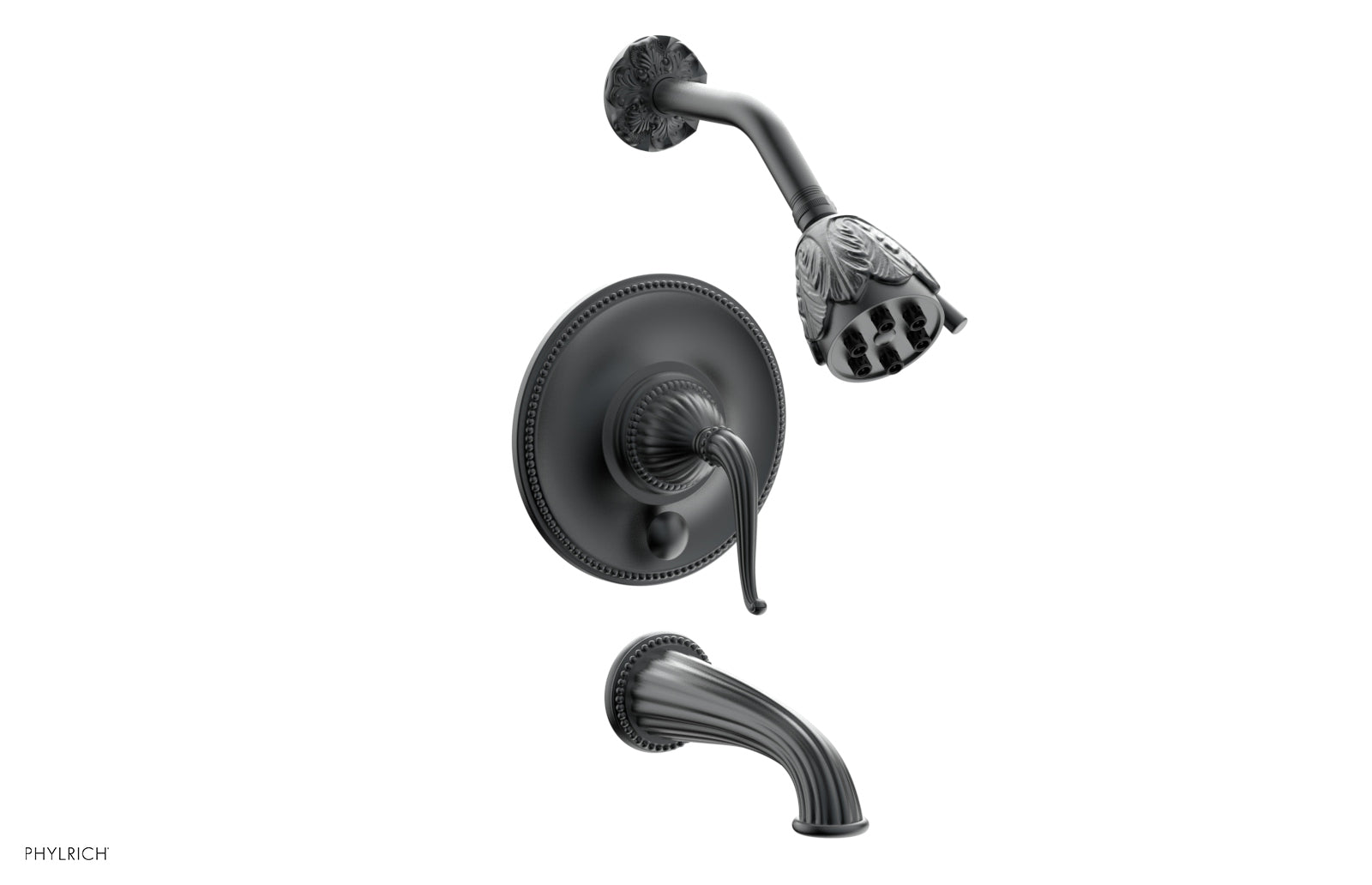 GEORGIAN & BARCELONA PB2141 Pressure Balance Tub and Shower Faucet Set - Matte Black Bathroom Fixture for Modern Homes