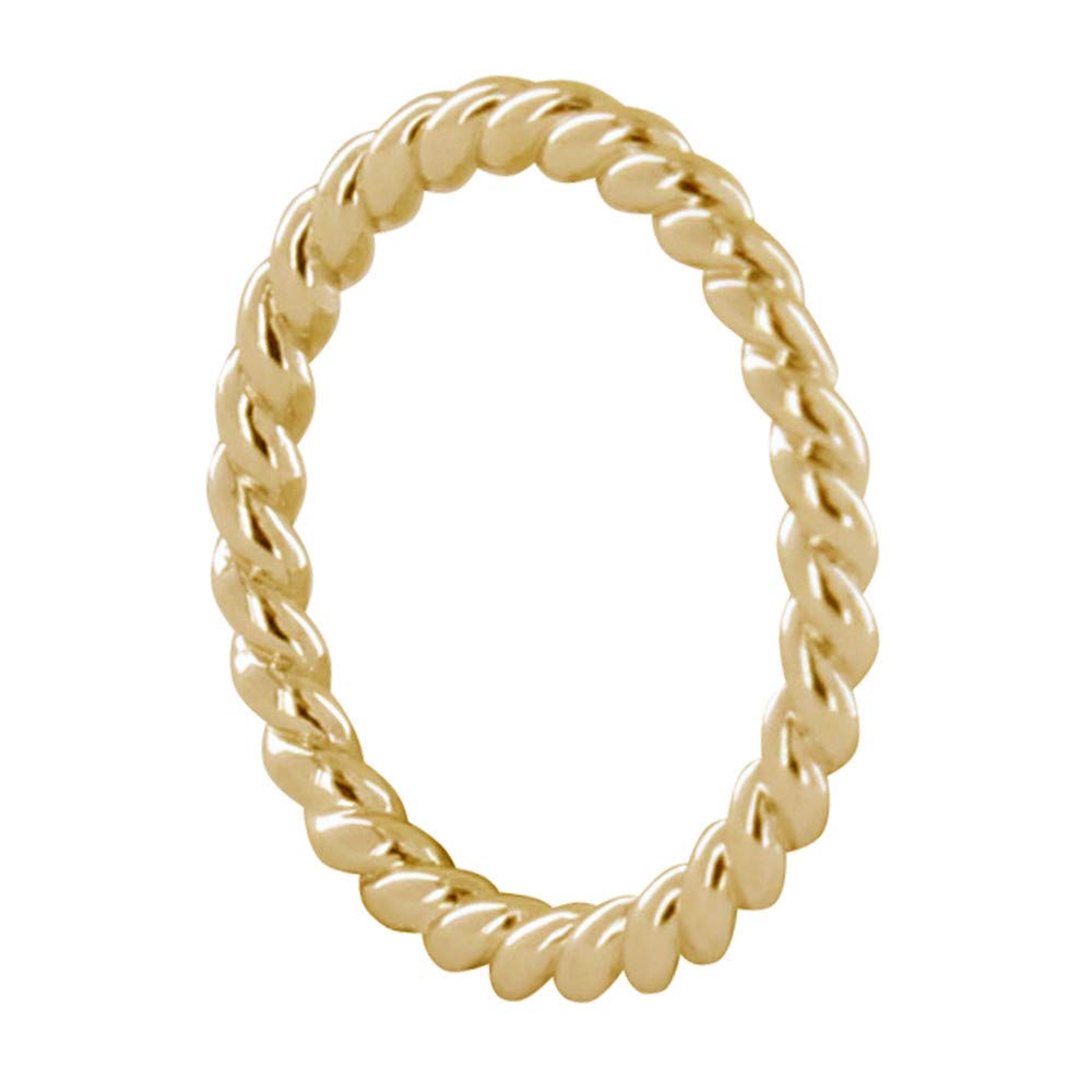 Les Poulettes Jewels - 14K Gold Plated Twisted Ring for Women, Elegant Stackable Band Jewelry Gift for Her - Perfect for Weddings, Anniversaries and Everyday Wear
