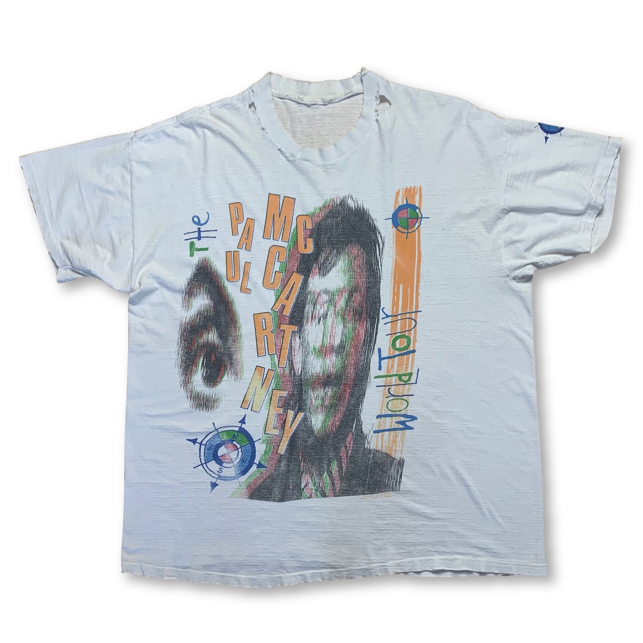Vintage 1989 Paul McCartney The Beatles Band Tour T-Shirt - Classic Rock Music Tee for Concerts & Casual Wear