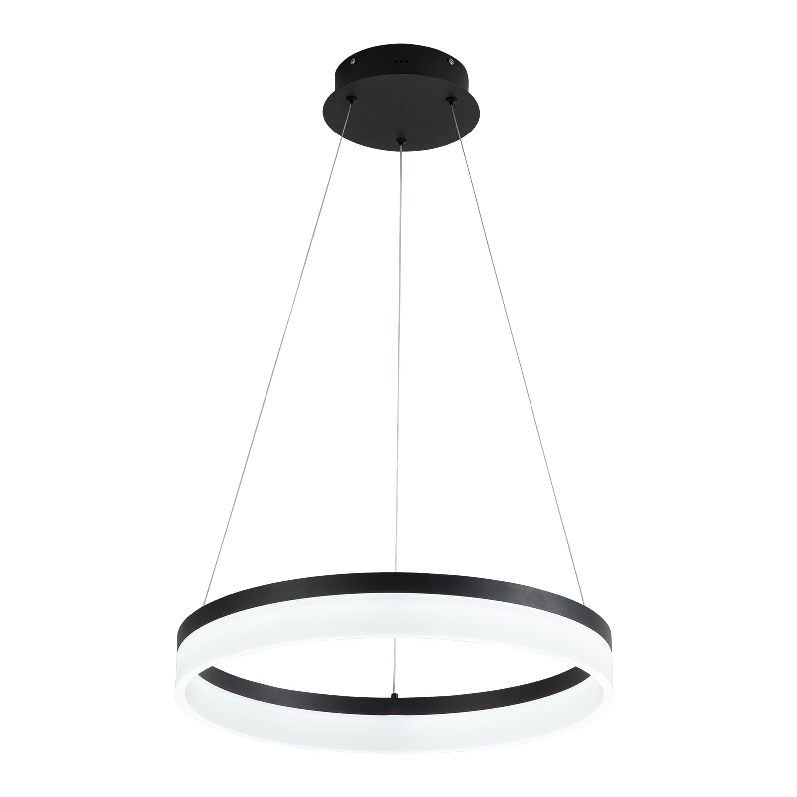 Buccleuch Black LED Chandelier - 19.7 Inch Dimmable Modern Pendant Light for Dining Room & Kitchen Island, Adjustable Height Acrylic Ceiling Fixture | Perfect for Table Lighting, Home Decor & Contemporary Interior Design