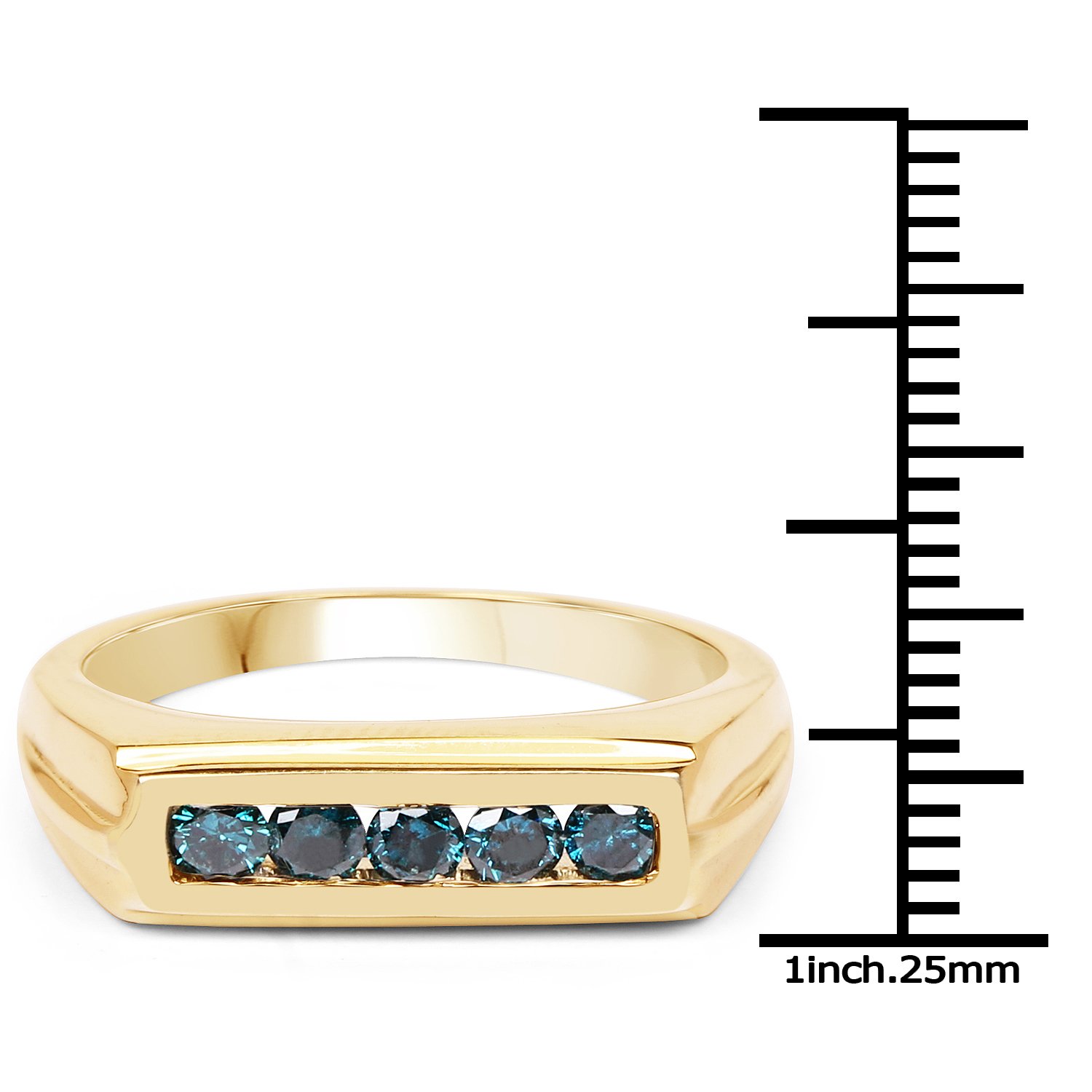 14K Yellow Gold Plated 0.40 Carat Genuine Black Diamond .925 Sterling Silver Ring for Women - Elegant Wedding, Engagement & Anniversary Jewelry Gift