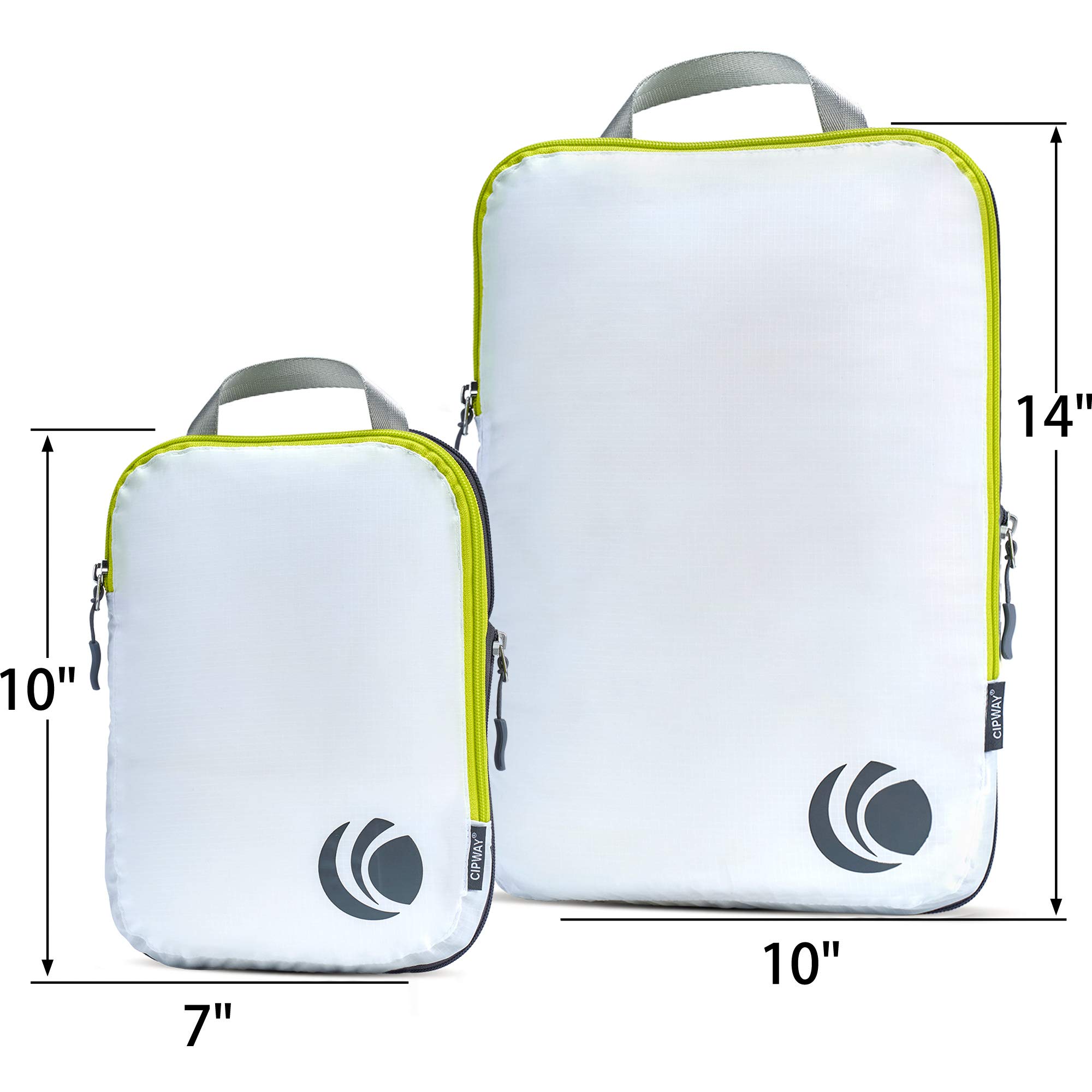 Cipway - 5 Set Ultralight Compression Packing Cubes for Travel, Luggage Organizer for Suitcase & Backpack (White) - Perfect for Weekend Trips, Business Travel & Vacation Packing