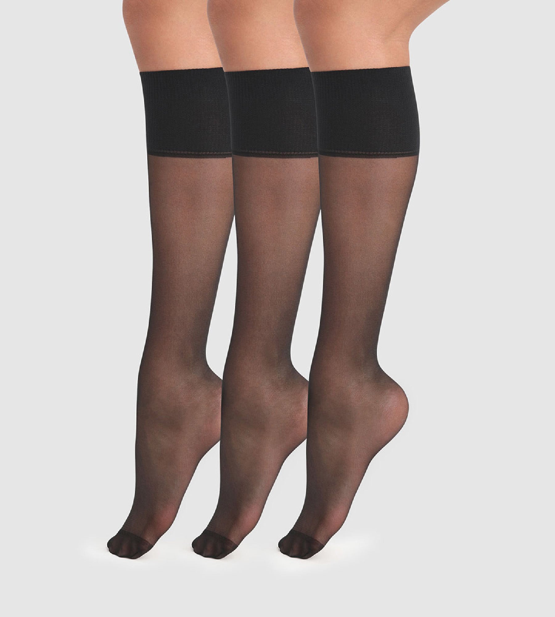 3 Pairs of Black 20D Transparent Beauty Resist Pantyhose - Perfect for Work, Parties & Everyday Comfort