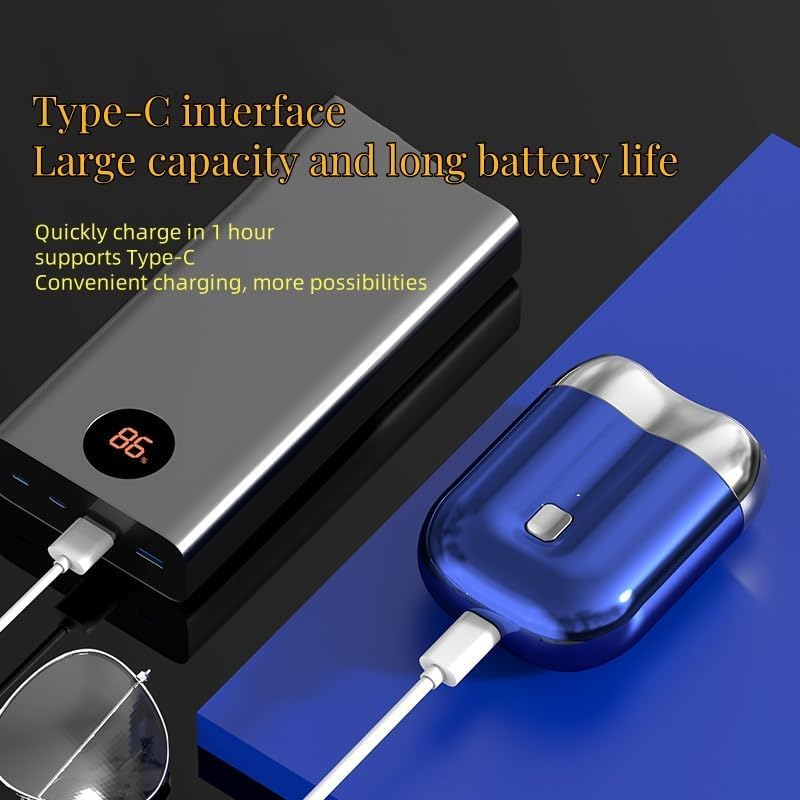 Mini Double-Head Electric Shaver for Men - Waterproof, Compact & Portable Travel Shaver - Rechargeable Wet/Dry Shaving with USB Charging - Perfect for Home, Office & Travel Grooming