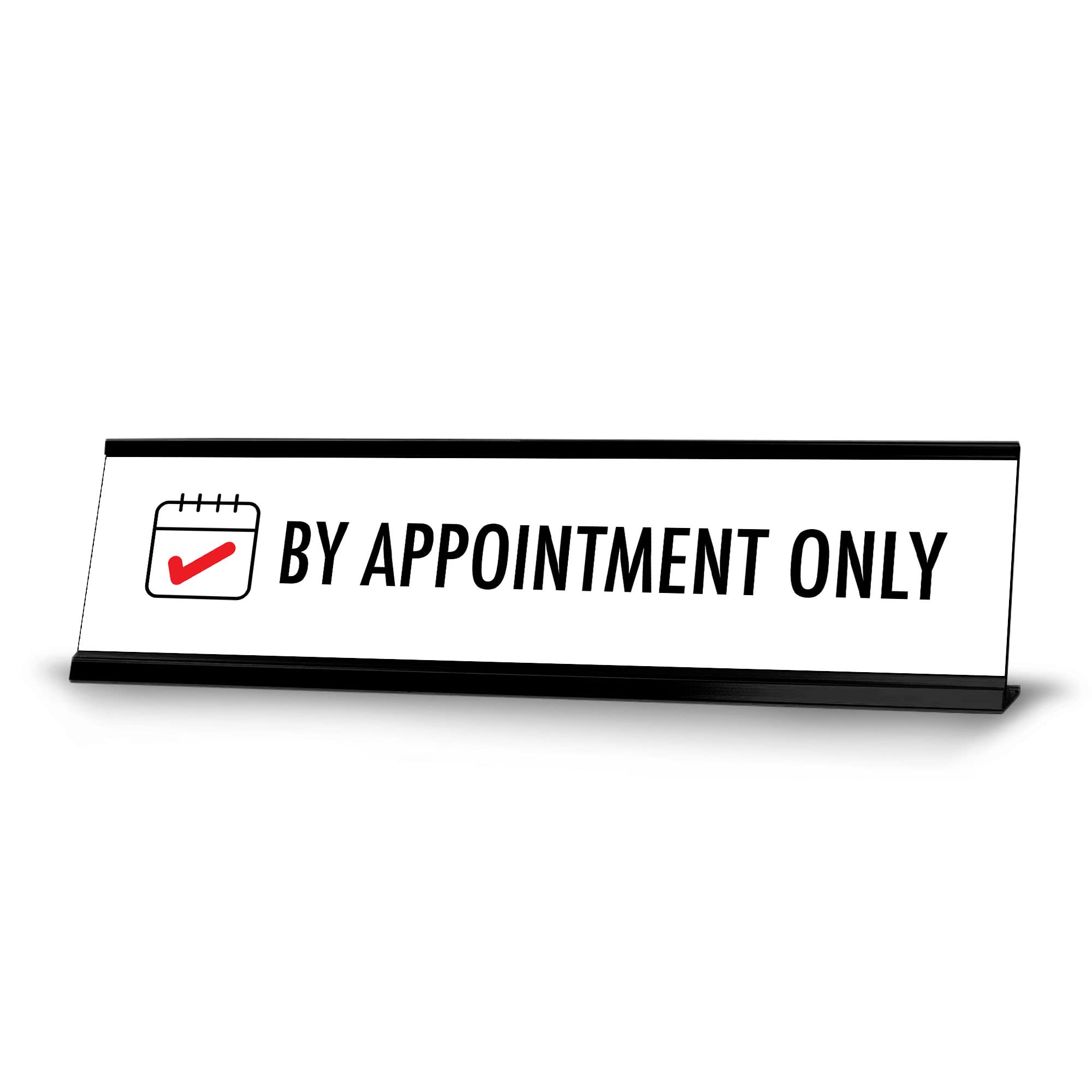 Custom Black Frame Desk Sign (2x8