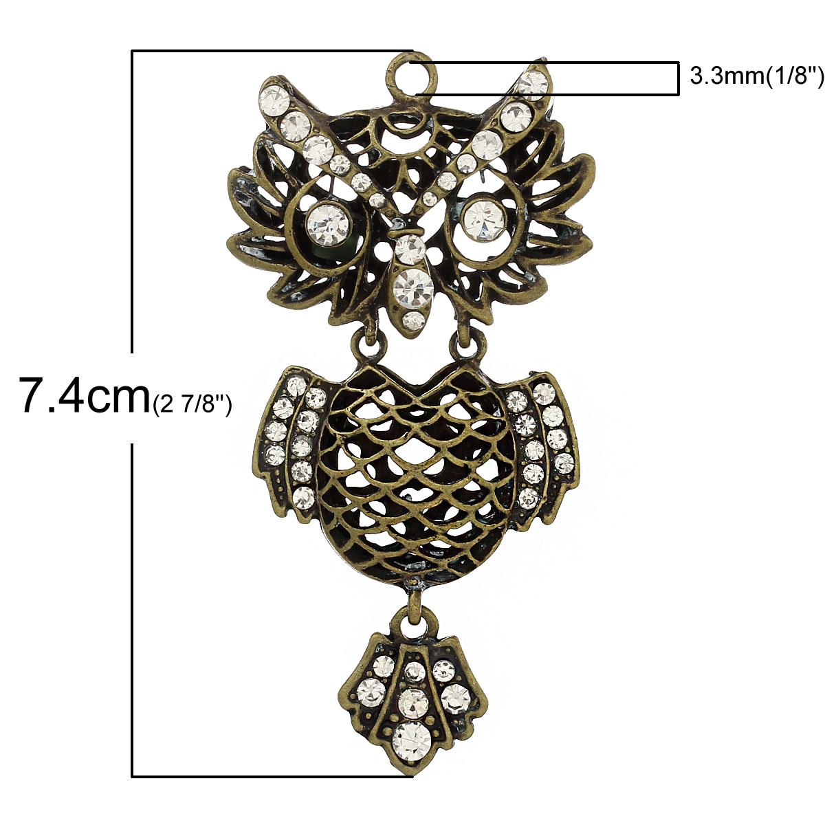 Sparkling Owl Charm Pendant Necklace with Clear Rhinestones - Elegant Jewelry Gift for Women, Perfect for Parties, Date Nights & Special Occasions