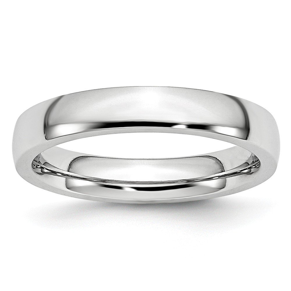 4mm Cobalt Polished Domed Wedding Band for Men - Black Bow Design