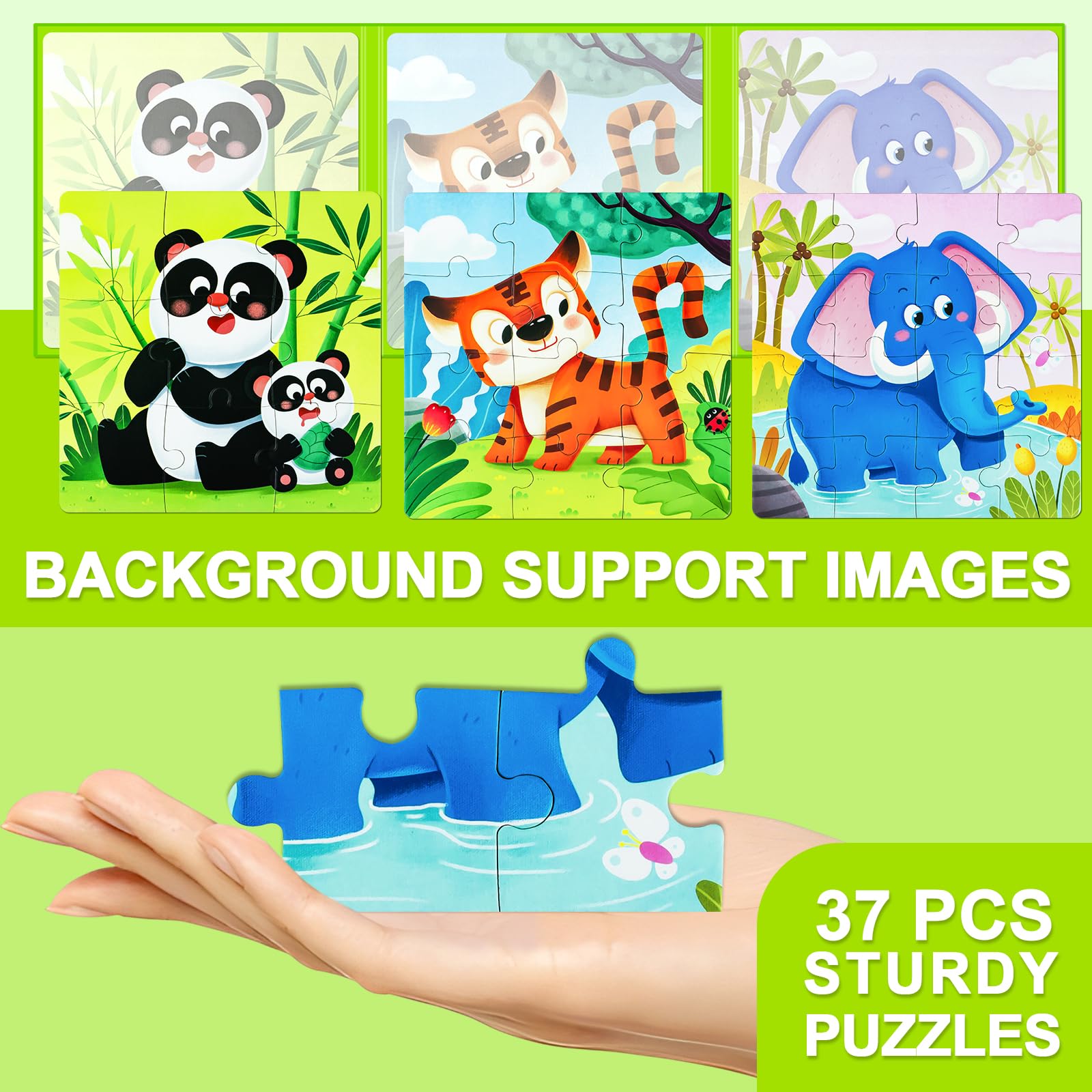 Magnetic Puzzle Book for Toddlers Ages 3-5 | 3-in-1 Animal Learning Toys | Montessori Educational Travel Games for Boys & Girls | Perfect for Preschool Activities, Road Trips & Airplane Entertainment