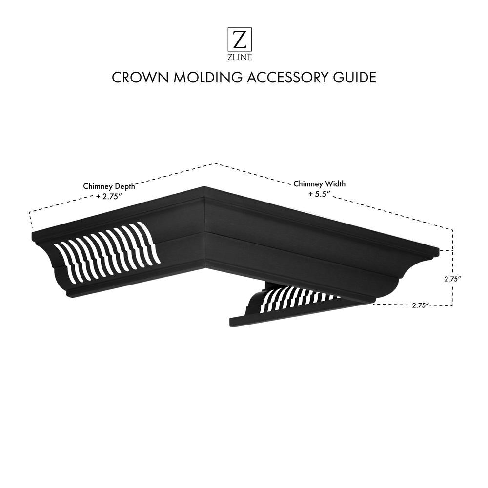 ZLINE Black Stainless Steel Crown Molding with Built-in Bluetooth Speakers (CM6 BT BSKBN) - Perfect for Home Theater, Kitchen & Living Room Audio Enhancement