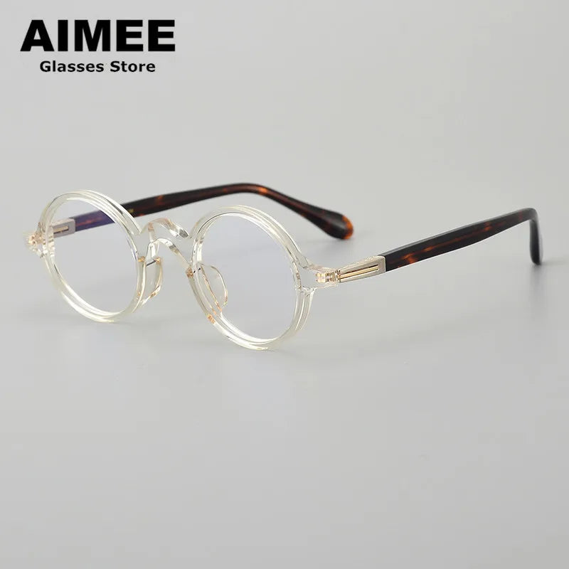 Aimee Women's Full Rim Round Titanium Acetate Eyeglasses 84203 - Lightweight & Durable Frame for Reading, Work & Everyday Use