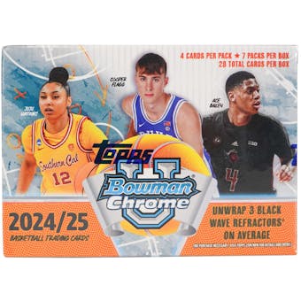 2024/25 Bowman University Chrome Basketball 7 Pack Blaster Box - Collectible Trading Cards for NBA Fans, Perfect for Gifts & Card Collectors - Use at Home, Games, or Trading Events