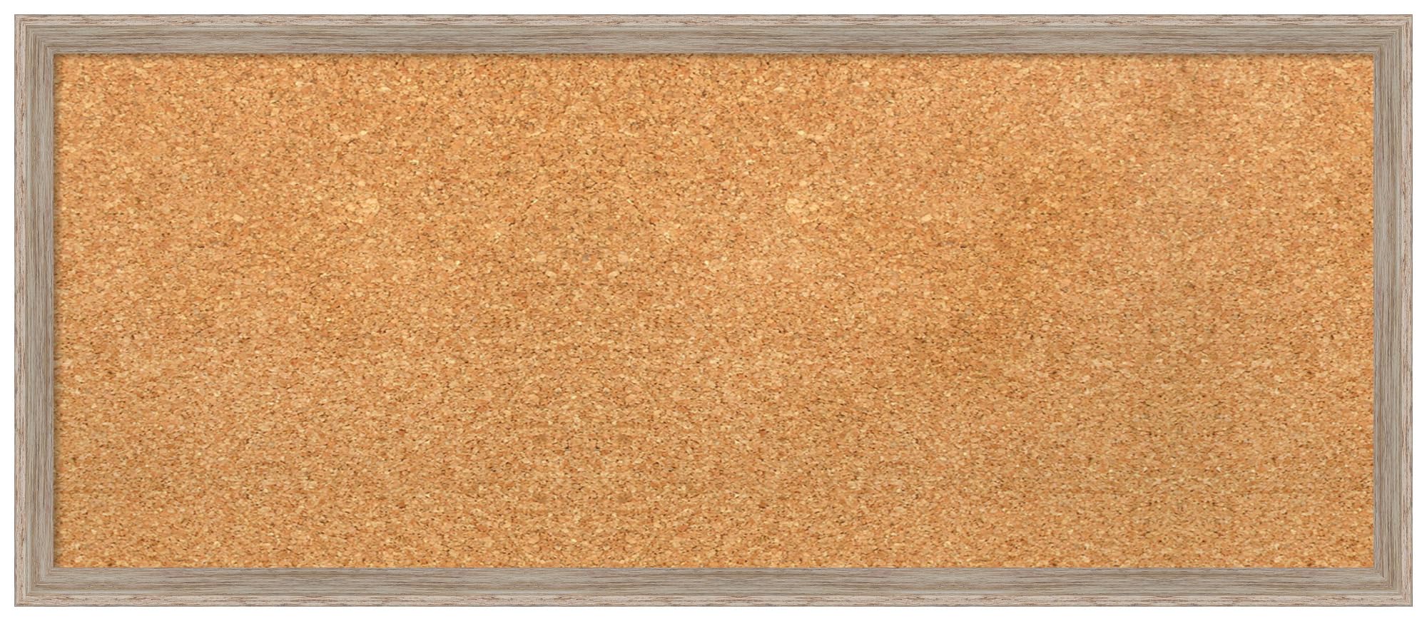 Amanti Art 13x31 Natural Cork Bulletin Board with White Wood Frame - Rustic Farmhouse Office Decor for Vision Board, Home Organization & Displaying Photos, Notes, Memos - Perfect for Home Office, Dorm Room or Classroom Wall Organization