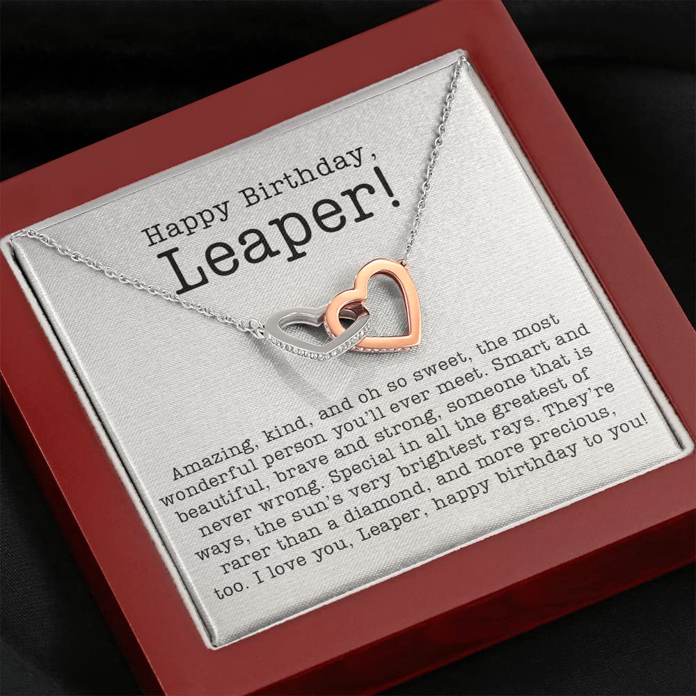 Custom Message Card Necklace for Women - Unique Leap Day & Leap Year Birthday Gift - Personalized February 29th Jewelry - Perfect for Special Occasions & Memorable Celebrations