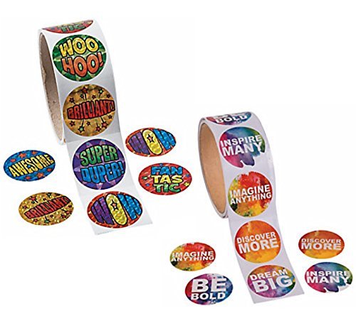 2 Rolls Motivational Reward Stickers for Students - 200 Inspirational Quote Achievement Stickers for Kids Classroom, Homework & Behavior Incentives - Perfect for Teachers, Parents & Homeschooling