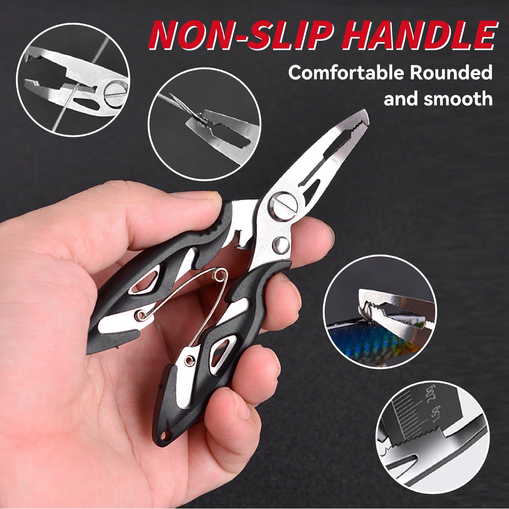 **Premium Fishing Pliers Set - Stainless Steel Split Ring Pliers with Line Cutter, Gripper & Seadoo Knife - Ideal for Saltwater, Freshwater, Ice Fishing & Camping - Perfect Gift for Anglers & Outdoorsmen**
