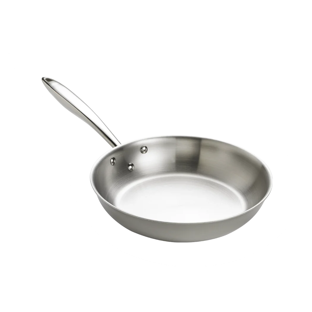 Premium Browne Triply 8-Inch Stainless Steel Fry Pan - Professional-Grade Cookware for Sautéing, Frying & Searing - Perfect for Gas, Electric & Induction Stovetops - Ideal for Home Chefs & Professional Kitchens