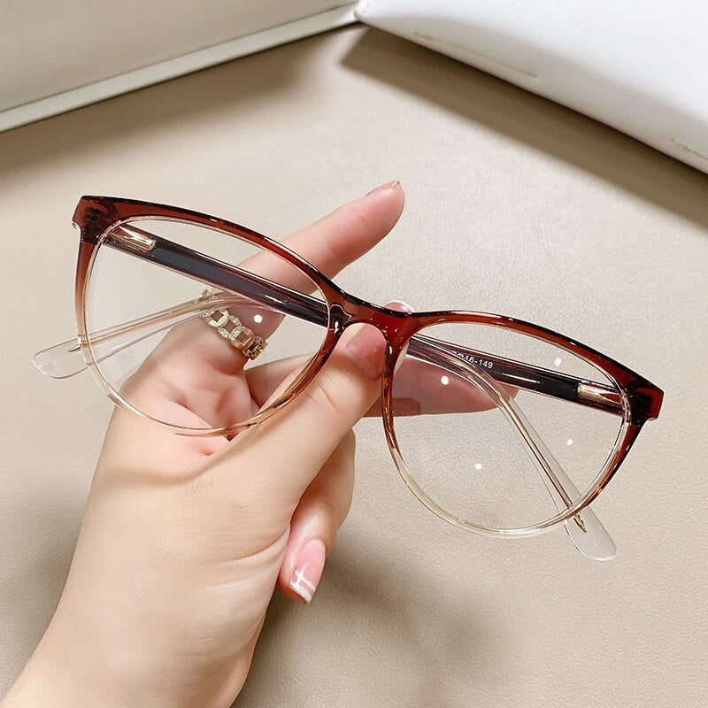 CCspace Women's Full Rim Square Cat Eye Titanium Eyeglasses Frame 55711 - Lightweight & Durable for Work, Reading & Fashion Accessories