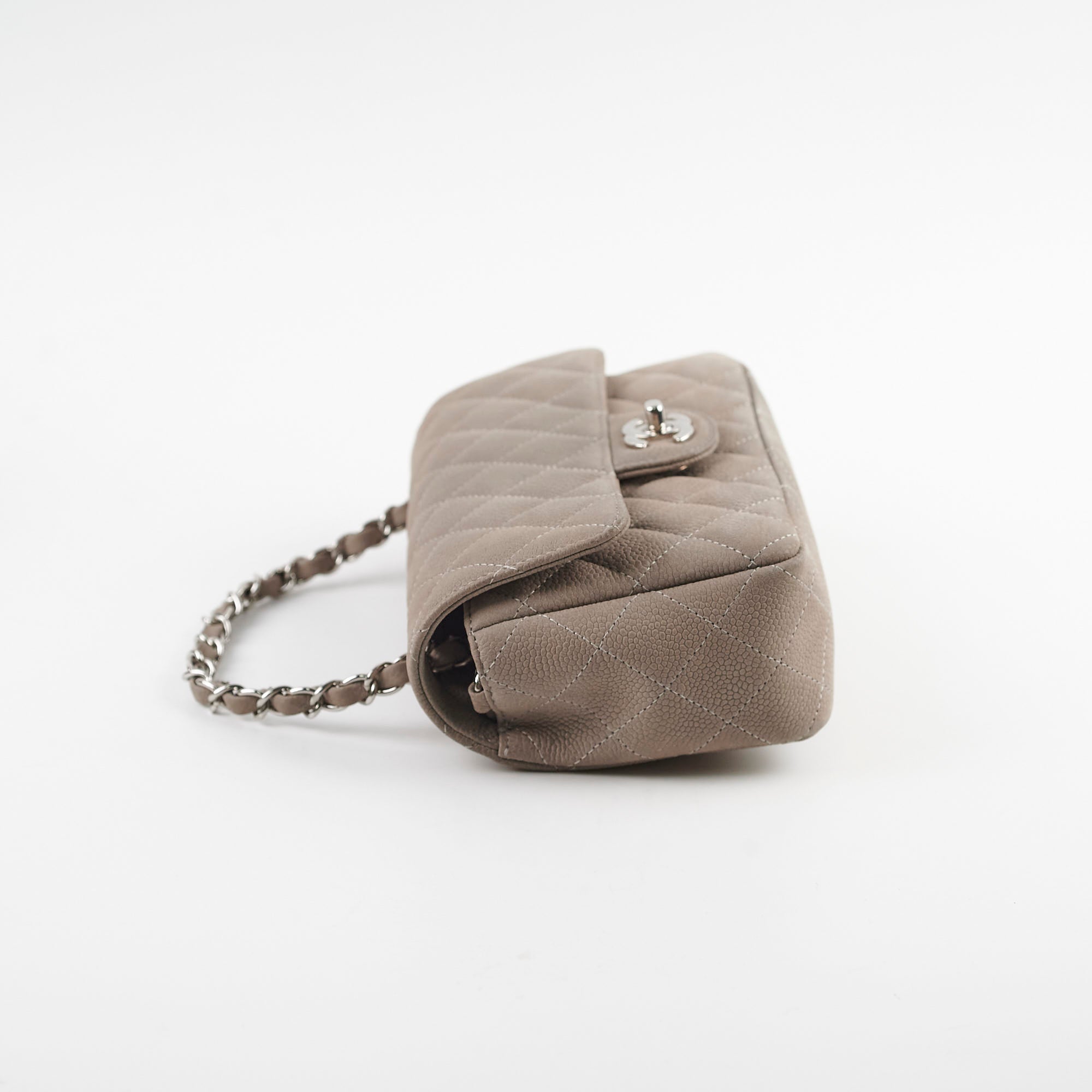 Chanel Mini Rectangular Flap Bag in Grey Caviar Leather - Luxury Crossbody Purse for Women, Perfect for Date Night & Special Occasions