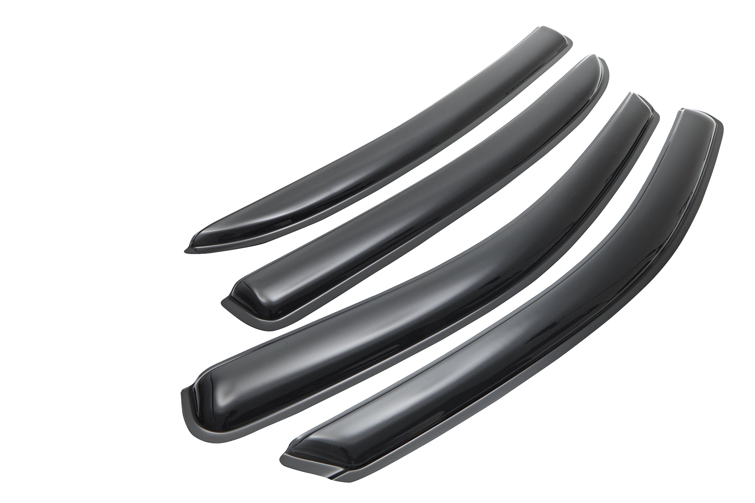 GM Accessories 17800129 Smoke Black Front & Rear Tape-On Side Window Weather Deflectors - Rain & Wind Protection for Trucks, SUVs, and Vans - Perfect for All-Weather Driving and Road Trips