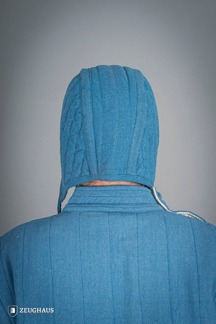 Blue Padded Coif - Medieval Helmet Liner for LARP, Reenactment & Cosplay - Comfortable & Protective Headgear