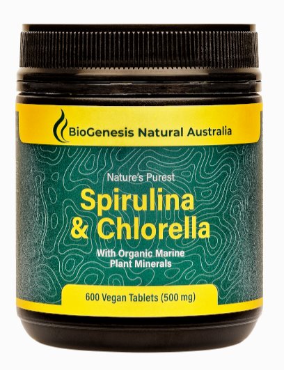 Premium Organic Spirulina & Chlorella Tablets with Marine Minerals - Superfood Supplement for Detox, Energy & Immunity Boost - Ideal for Daily Wellness, Fitness Recovery & Vegan Nutrition