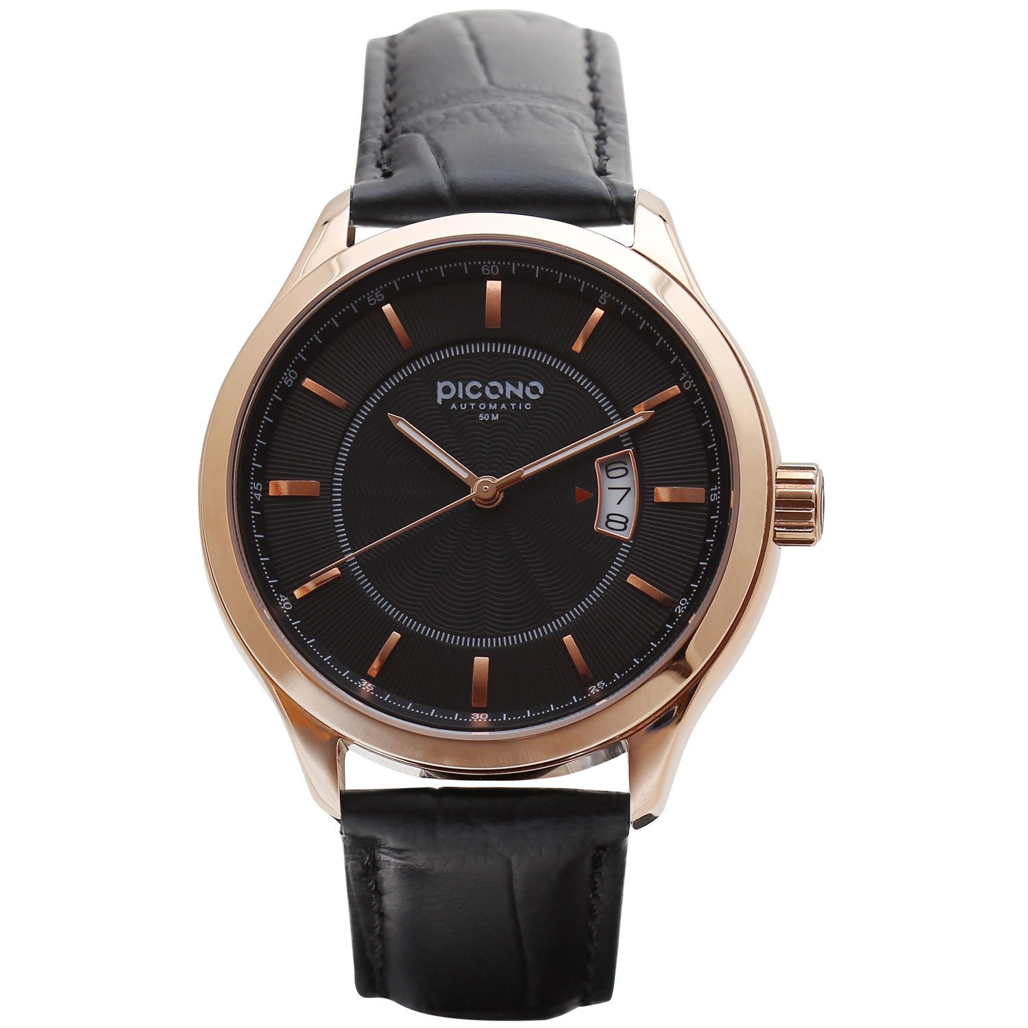 Royal Monarch Analog Quartz Watch for Men - Water Resistant, Date Display, Rose Gold & Black (No. 1305) | Perfect for Business, Formal Events & Everyday Wear