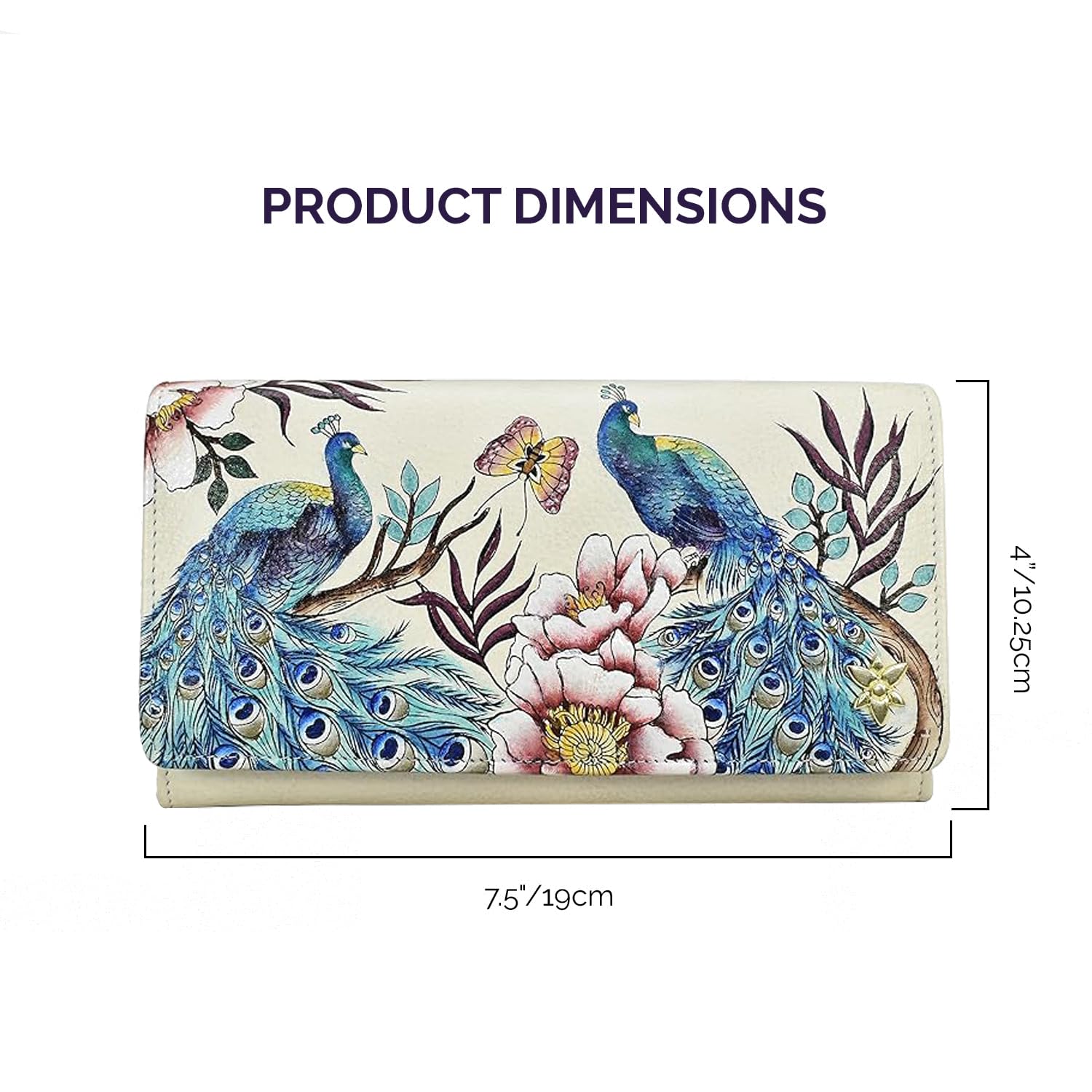 Anuschka Women's Hand-Painted Genuine Leather RFID Blocking Accordion Flap Wallet - Stylish & Secure for Travel, Shopping & Everyday Use