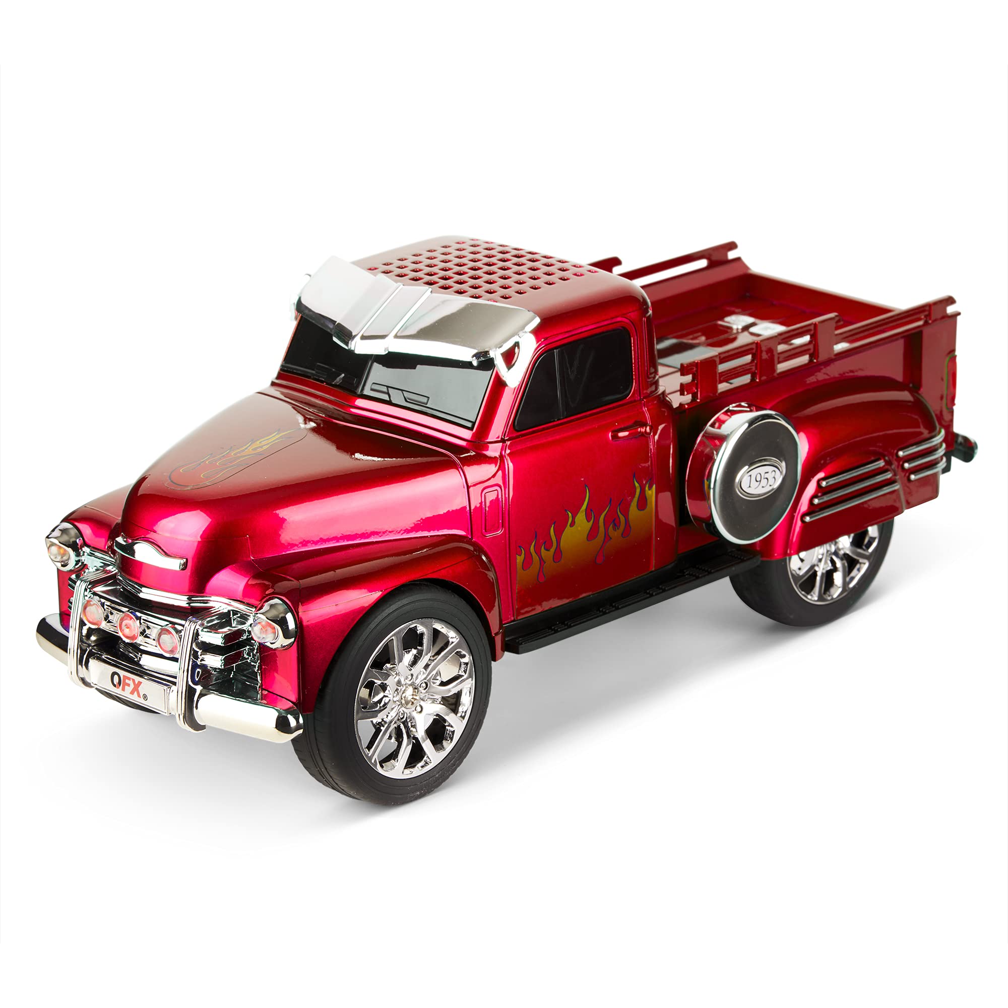 QFX BT-1953-RED Bluetooth Hot Rod Pickup Truck Speaker - 3