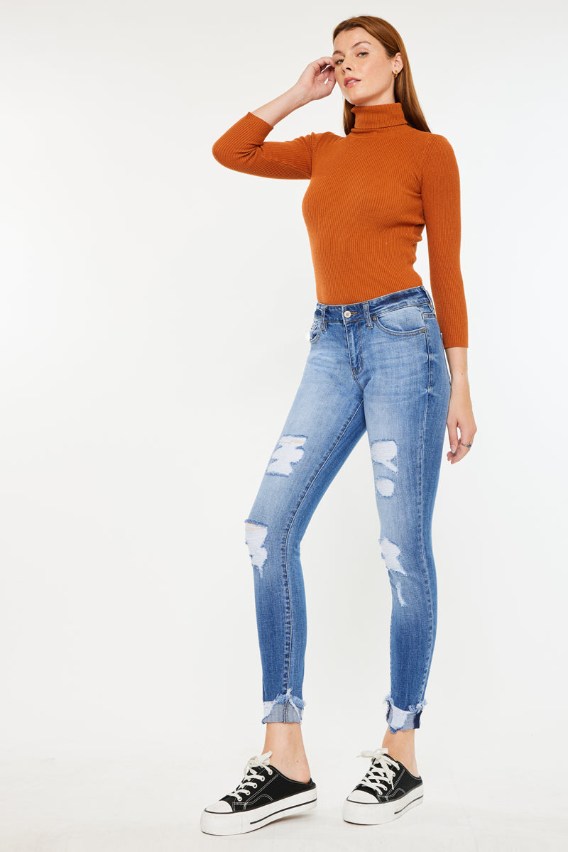 Florence Mid Rise Super Skinny Jeans for Women - Stretch Denim Pants, Slim Fit High Waisted Jeans | Perfect for Casual Wear, Night Out & Everyday Fashion