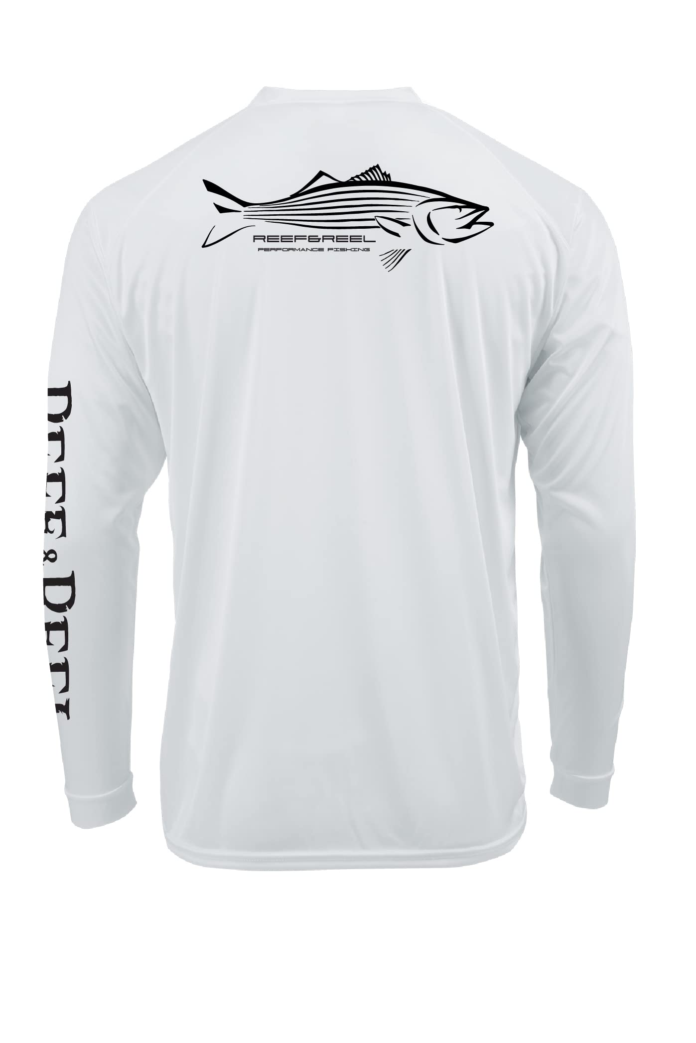 Reef & Reel Men's Striper Long Sleeve Performance Fishing Shirt - UPF 50+ Sun Protection, Moisture Wicking, Quick Dry - Ideal for Saltwater Fishing, Boating & Outdoor Adventures