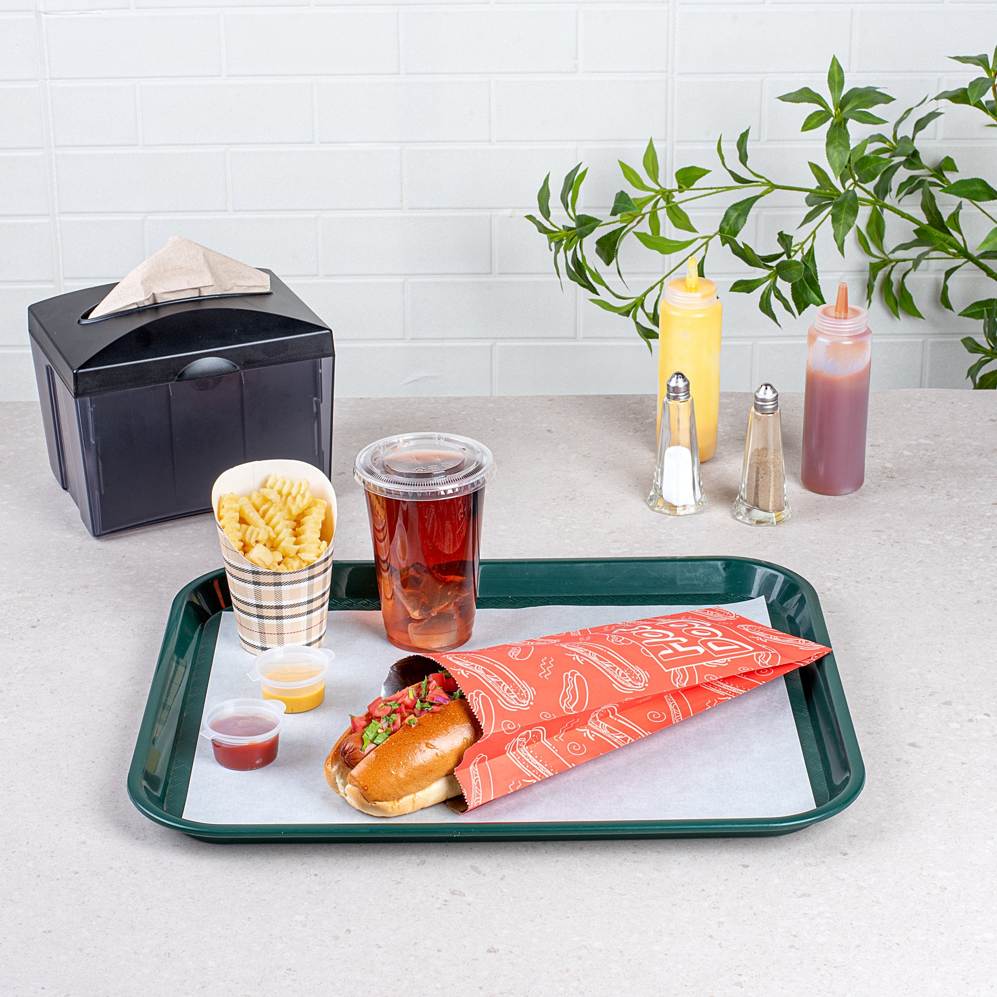 Premium Red Printed Hot Dog Foil Bags - 4.5