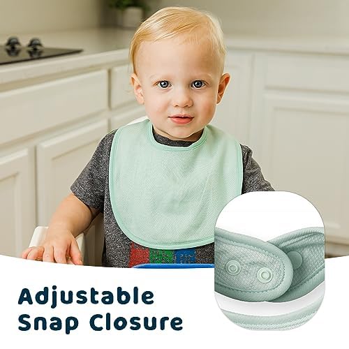 Tiny Twinkle Baby Feeding Bibs 8 Pack - Waterproof & Absorbent Drool Bibs for Infants - Perfect for Mealtime, Drooling & Messy Play