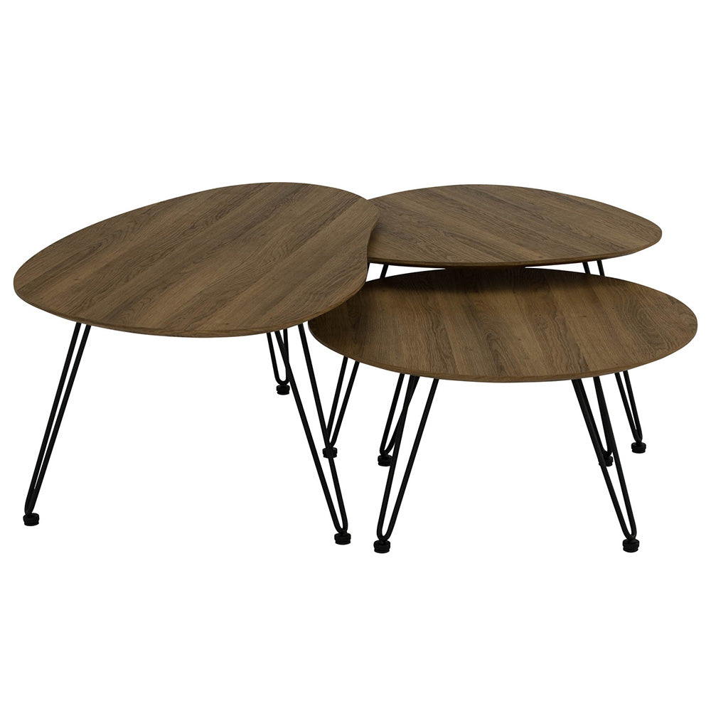 CORWIN Oval Coffee Table 67cm - Solid Walnut Wood Modern Living Room Furniture for Small Spaces - Perfect for Apartments, Living Rooms & Home Decor