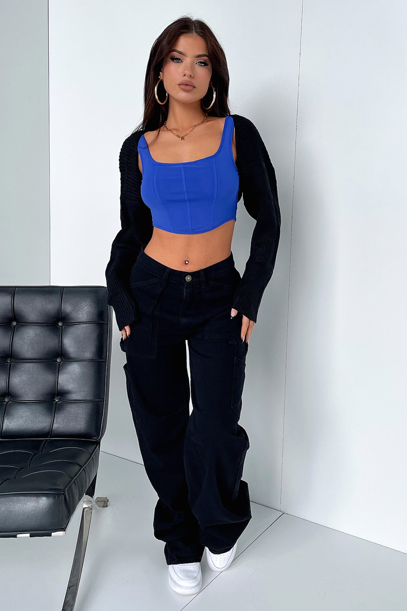 Gigi Bolero Black Women's Fashion Knit Cardigan - Perfect for Office Wear, Evening Outfits & Casual Chic Style