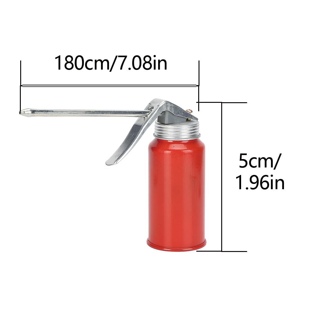 200ml Multipurpose Manual Oil Can Pump Oiler - Gun Butter Needle Oiler & Spray Gun Cast Iron Hand Oil Can for Motorcycles, Machines, Tools - 2PCS (Ideal for Lubrication, Maintenance & DIY Projects)
