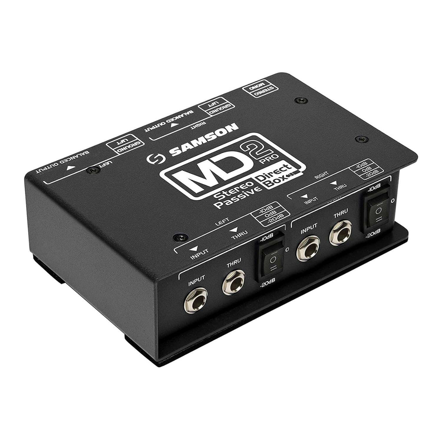 Samson Professional Stereo Passive Direct Box - Shielded Transformer for Live Sound & Studio Recording | DI Box for Guitar, Bass, Keyboards & Audio Interfaces