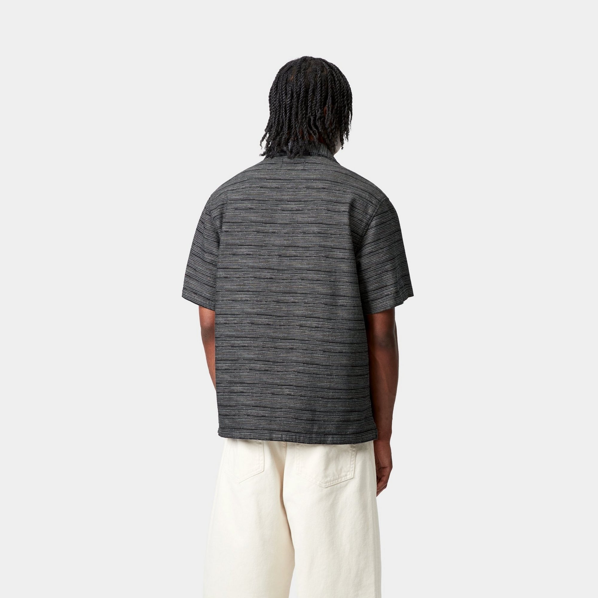 Stylish Short Sleeve Gellar Stripe Shirt for Men & Women | Black Cotton Casual Top | Perfect for Summer Outings, Beach Vacations & Office Casual Wear