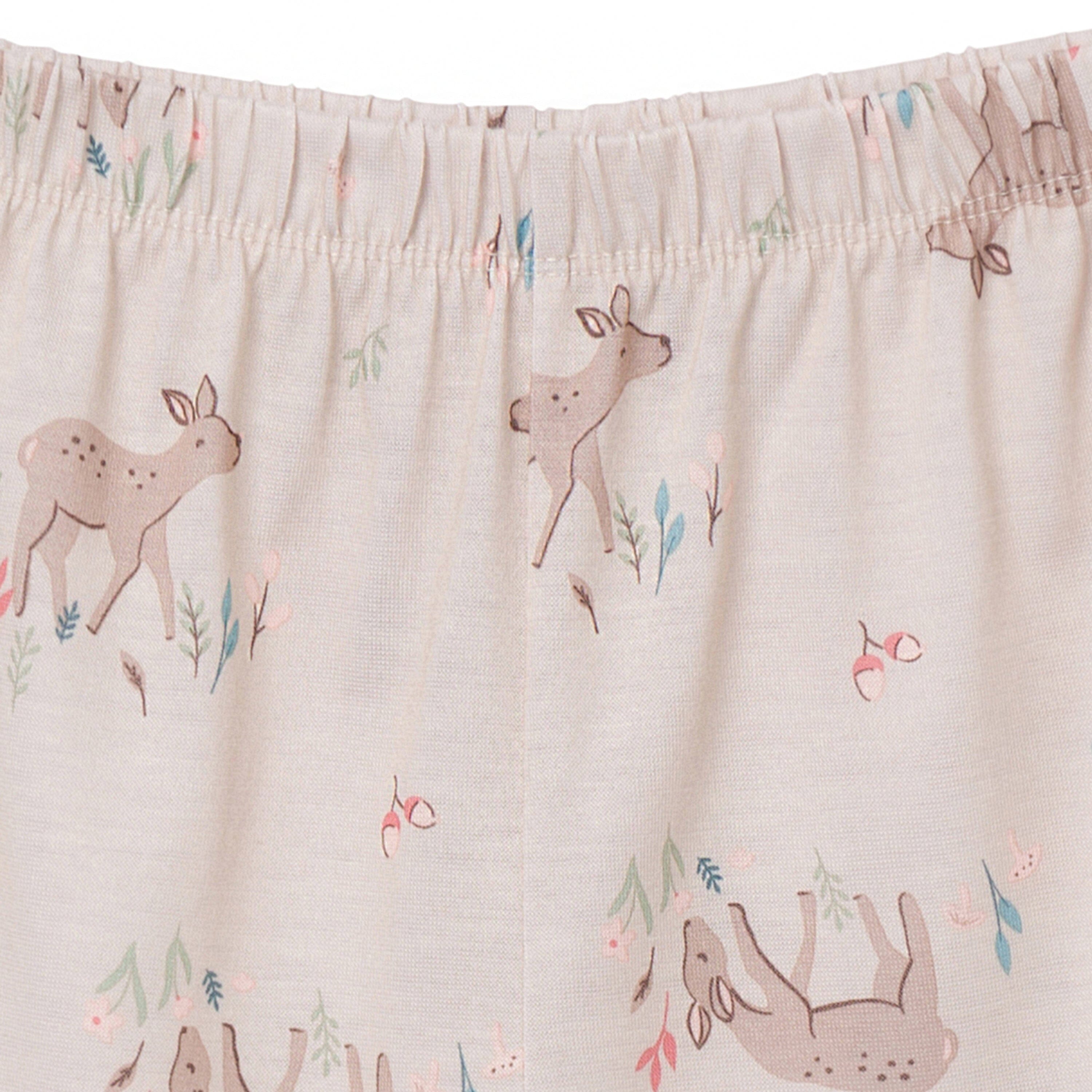 2 Piece Toddler Girls Deer Peplum Pajama Set - Soft Cotton Sleepwear for Baby Girls - Perfect for Bedtime & Playtime