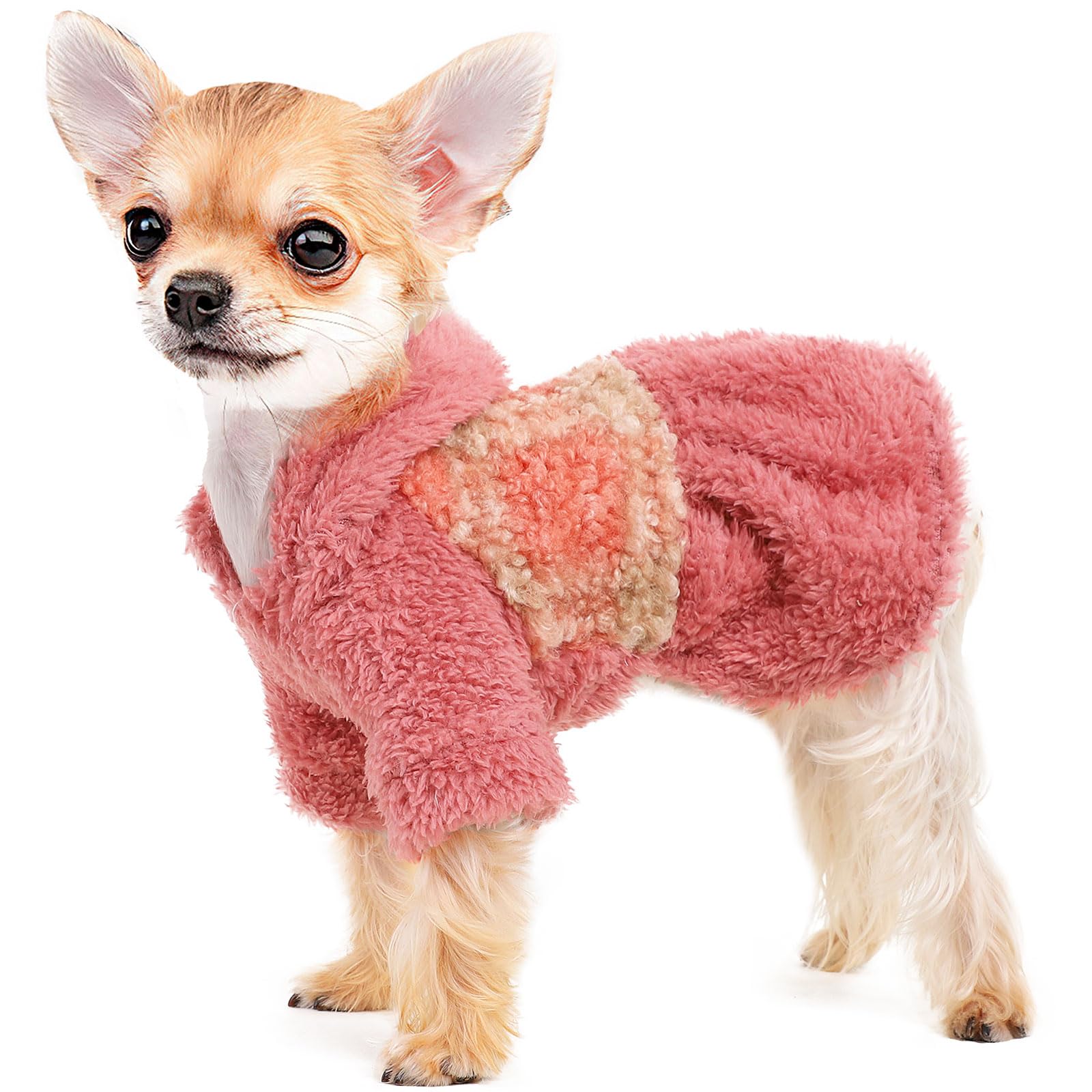 Warm Fleece Dog Clothes for Small Dogs - Winter Dog Dress & Hoodie Outfit for Chihuahua, Yorkie, Teacup Puppies & Cats - Cozy Cold Weather Pet Sweater (Medium) - Perfect for Outdoor Walks & Indoor Lounging