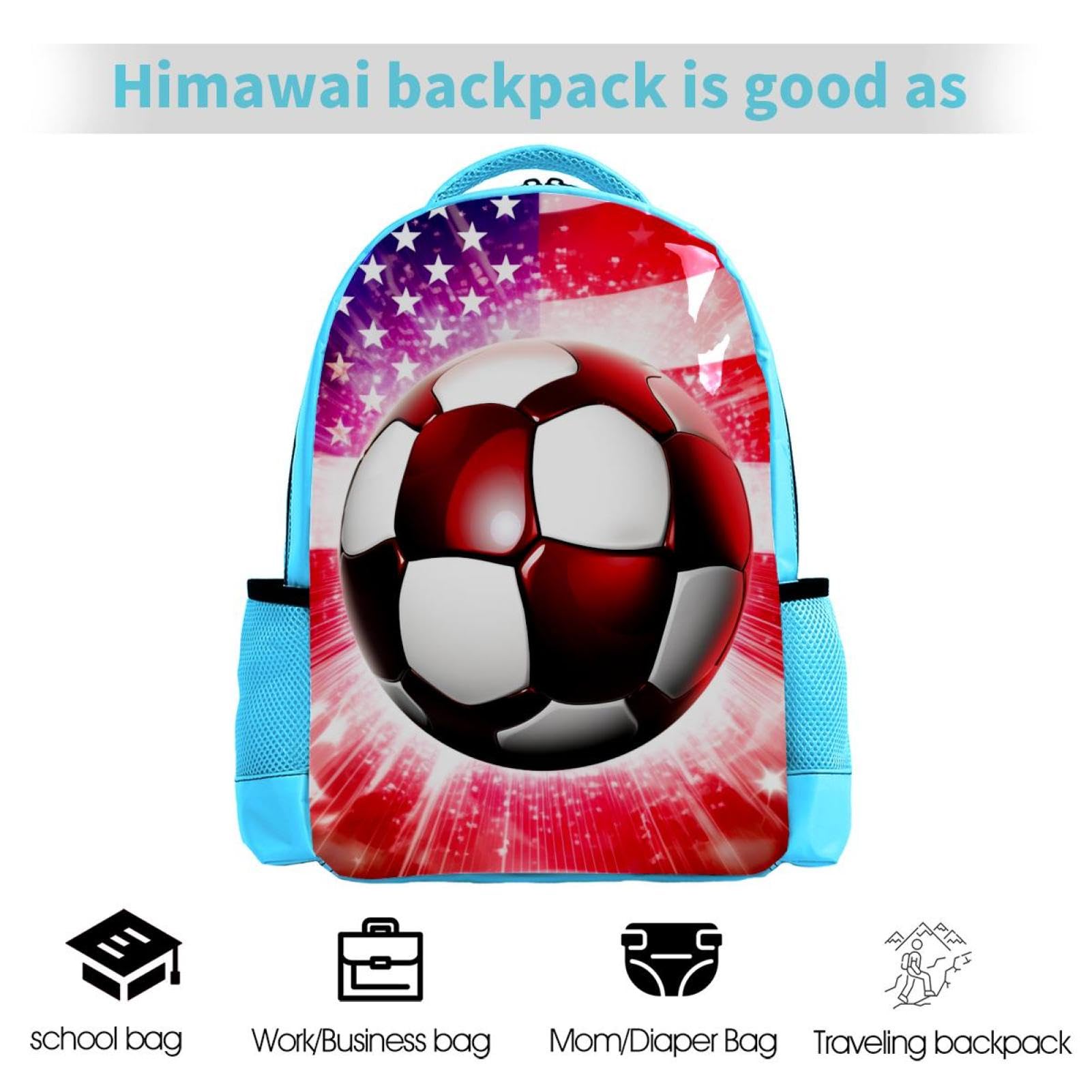 Best Travel Backpack for Men & Women - Durable American Flag Football Backpack - Perfect for Hiking, Gym, School & Outdoor Adventures