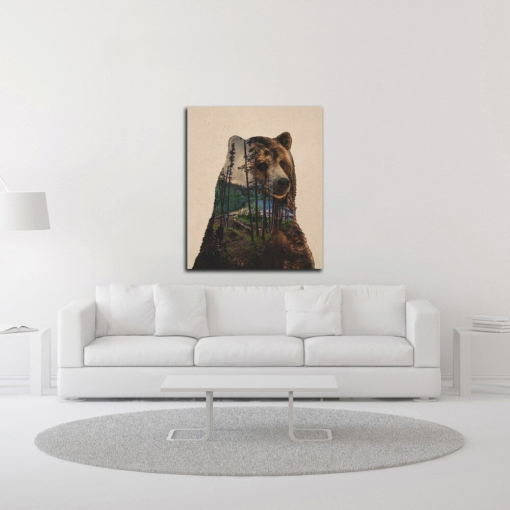 Bear Lake by Davies Babies - Stunning Canvas Wall Art Print, Ready to Hang - Perfect for Nursery, Bedroom & Living Room Decor