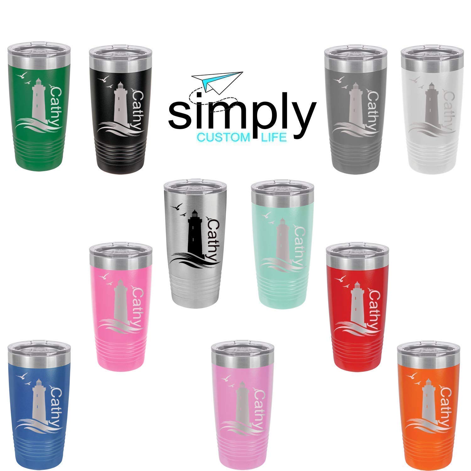 Personalized Engraved 20 oz Stainless Steel Tumbler with Lid - Custom Name Insulated Travel Mug for Coffee, Tea & Cold Drinks - Perfect for Office, Gym, Camping & Outdoor Activities