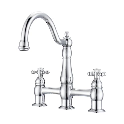 Cobra Lavatory Bridge Faucet - Modern Bathroom Sink Faucet with Dual Handle Design for Vanity & Powder Room | Perfect for Home, Hotel, and Commercial Use